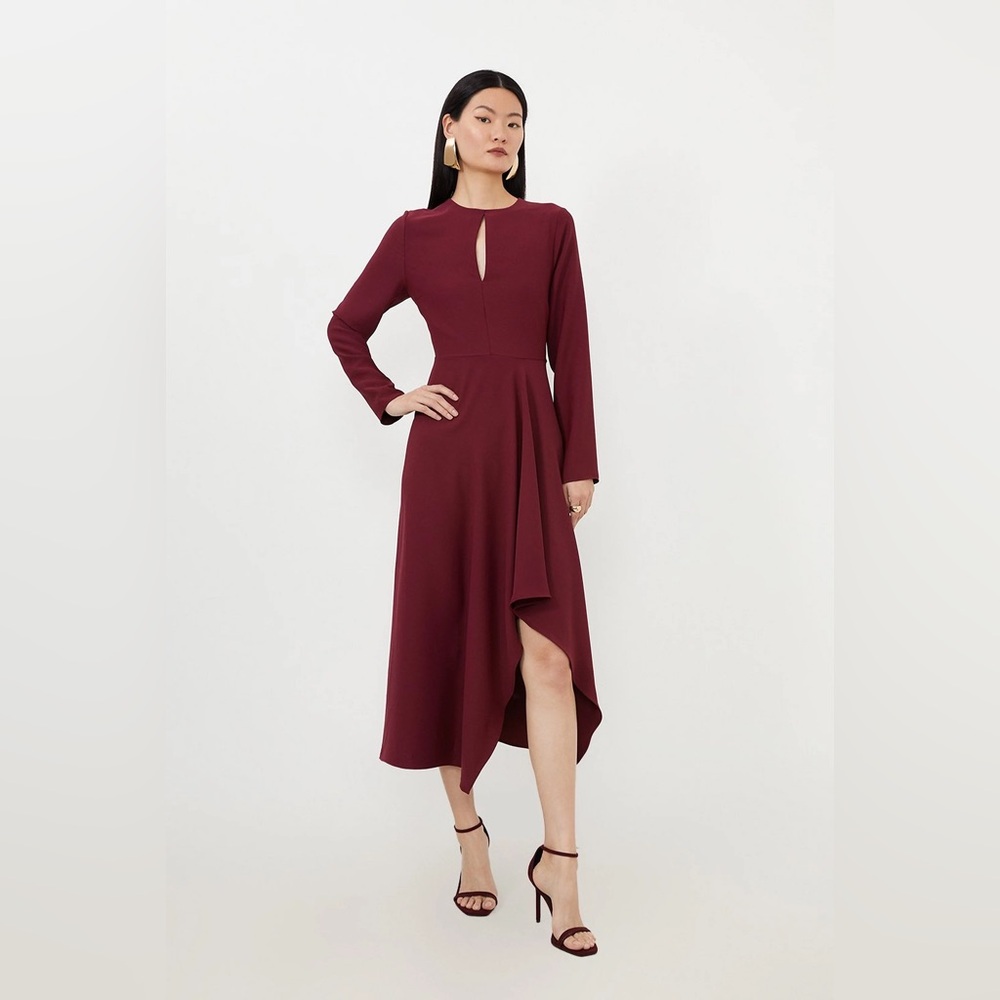 Karen Millen Burgundy Long Sleeve Dress